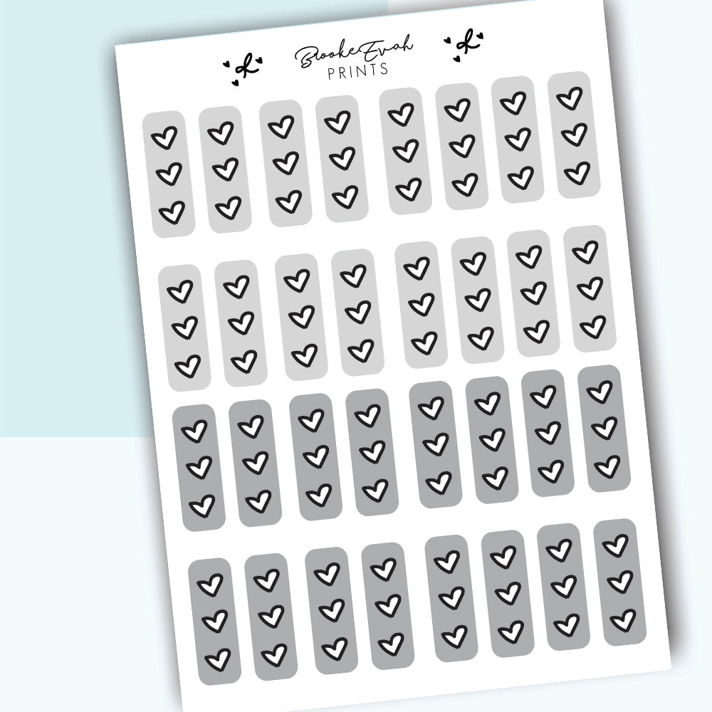 Neutral Checklist hearts- H13 - BrookeEvahPrints