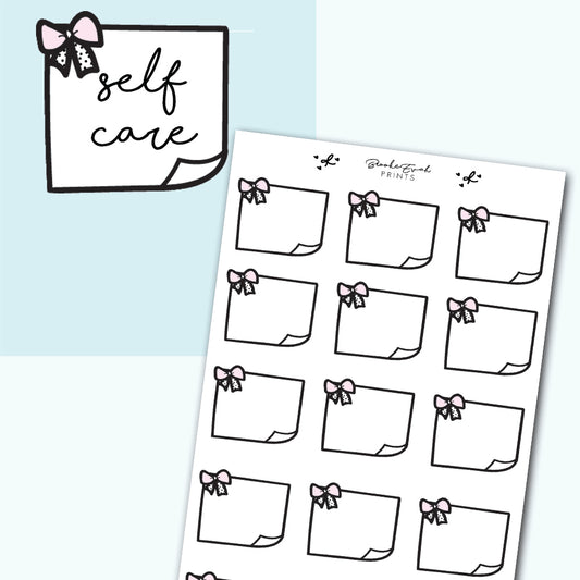 Pink Polka Dot Bow Sticky note Stickers- H22 - BrookeEvahPrints