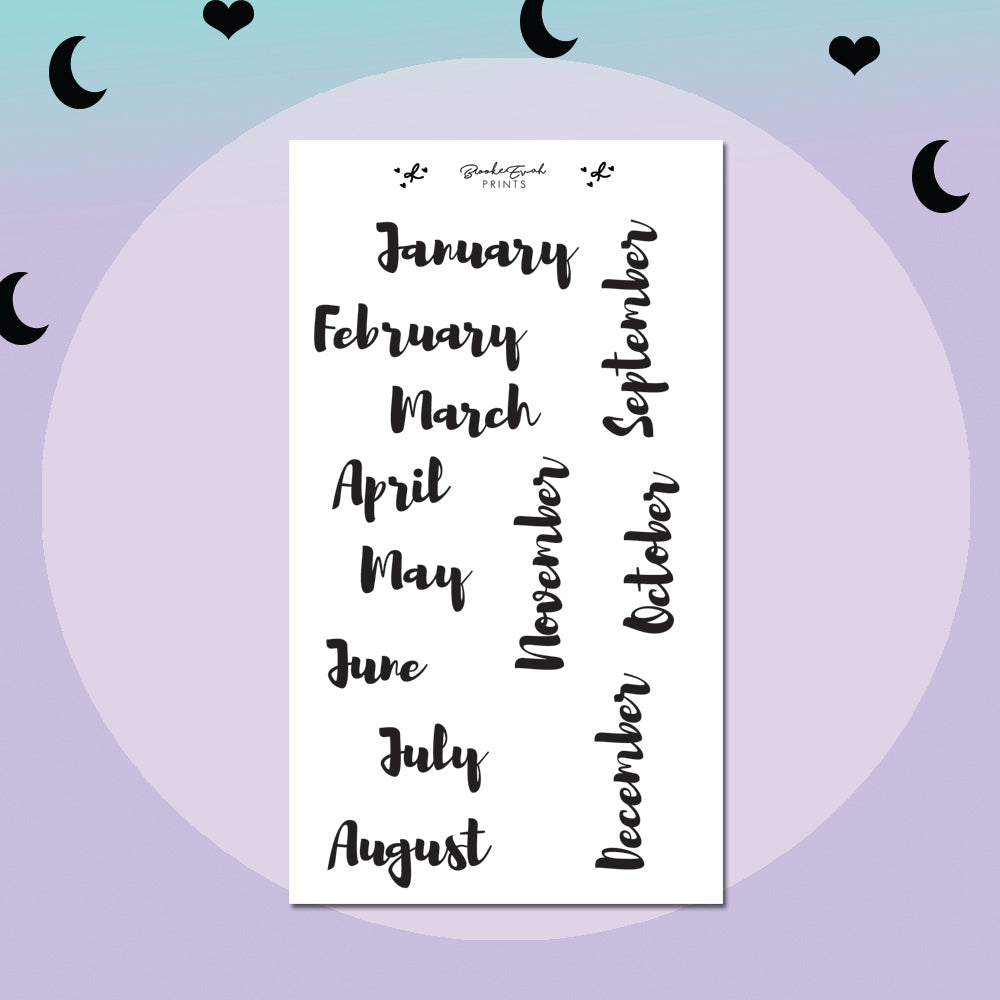 Large Monthly Stickers - HK017