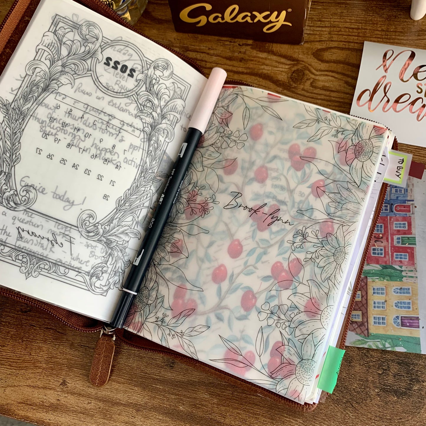 Custom Name Vellum X Acetate Planner Dashboards - Elegant Floral