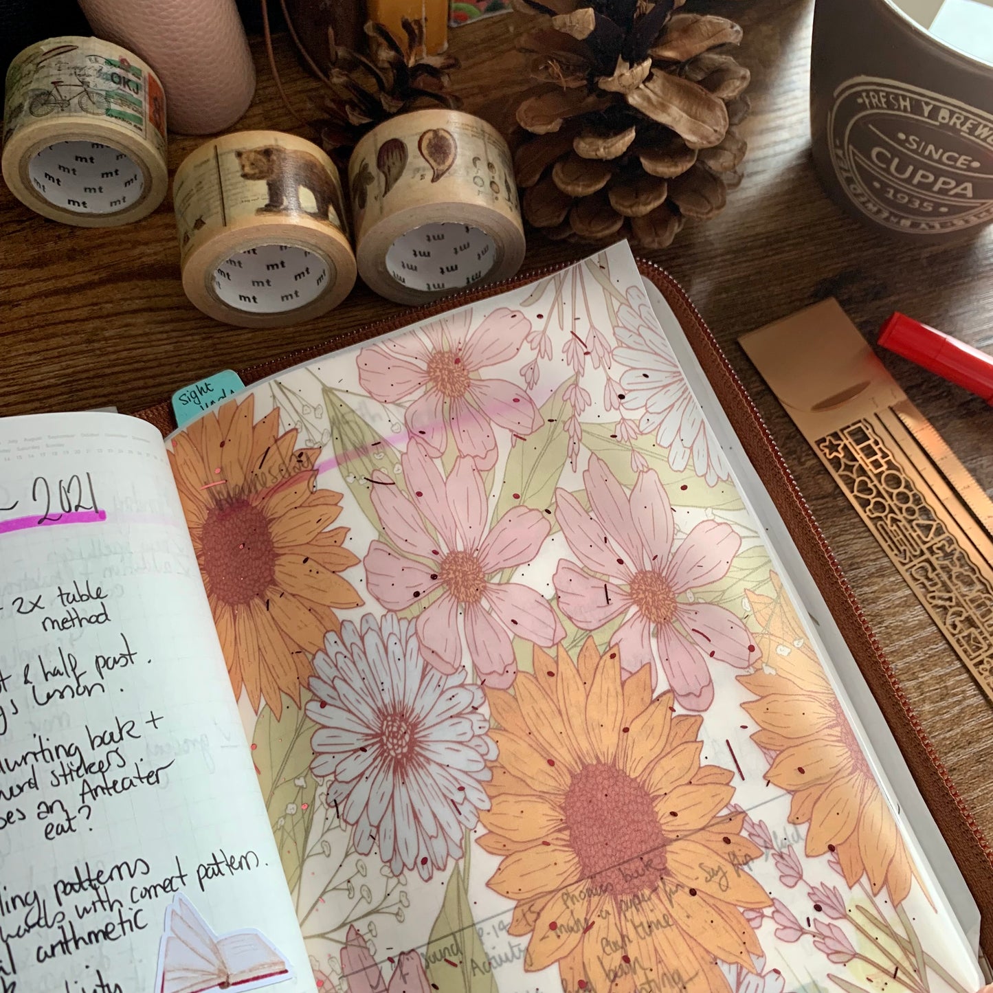 Printed Foiled Vellum Planner Dashboard- Wild Dreams
