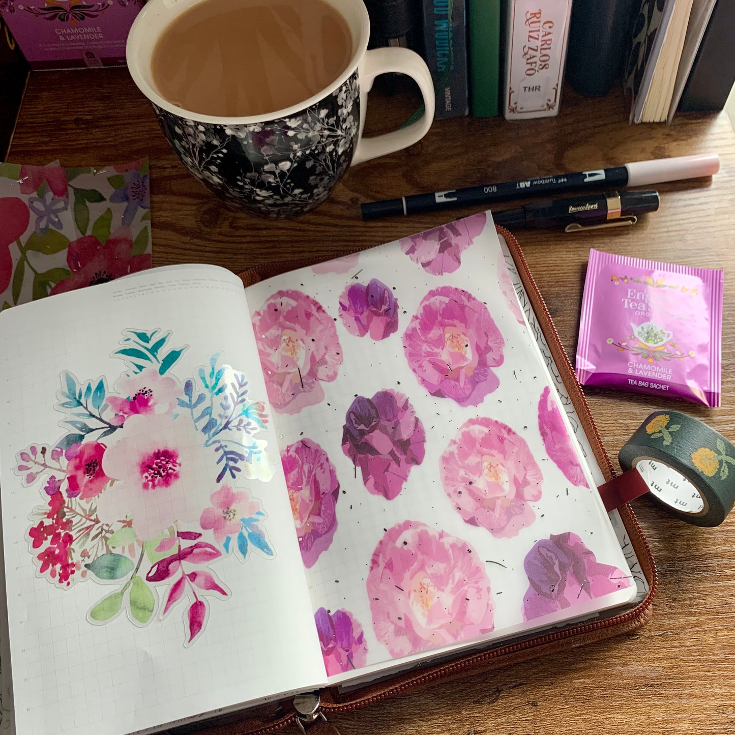 Lilac Watercolour Florals with Silver Foil - Vellum Planner Dashboard - Crushed Velvet