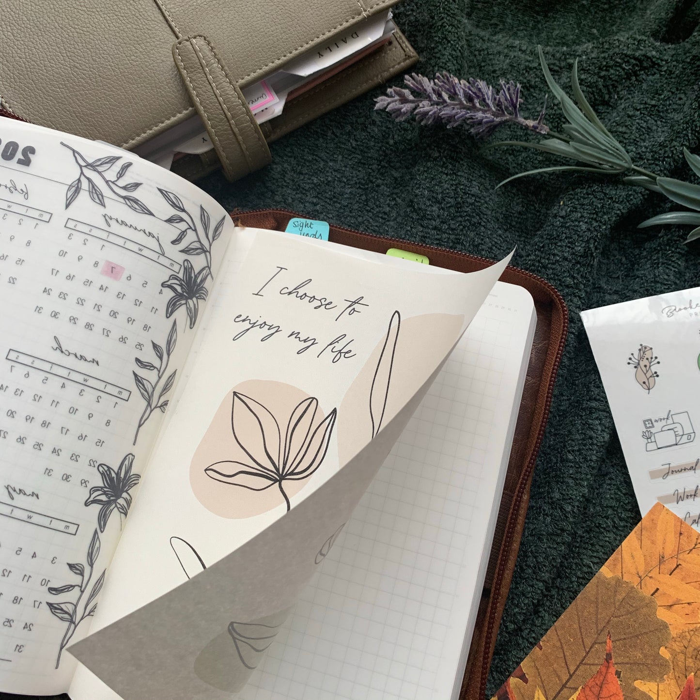 Printed Tomoe River Paper Planner Dashboards- Set of 3