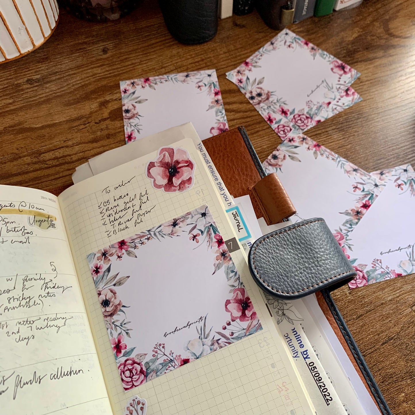 Printable Sticky Notes - Sugar Florals