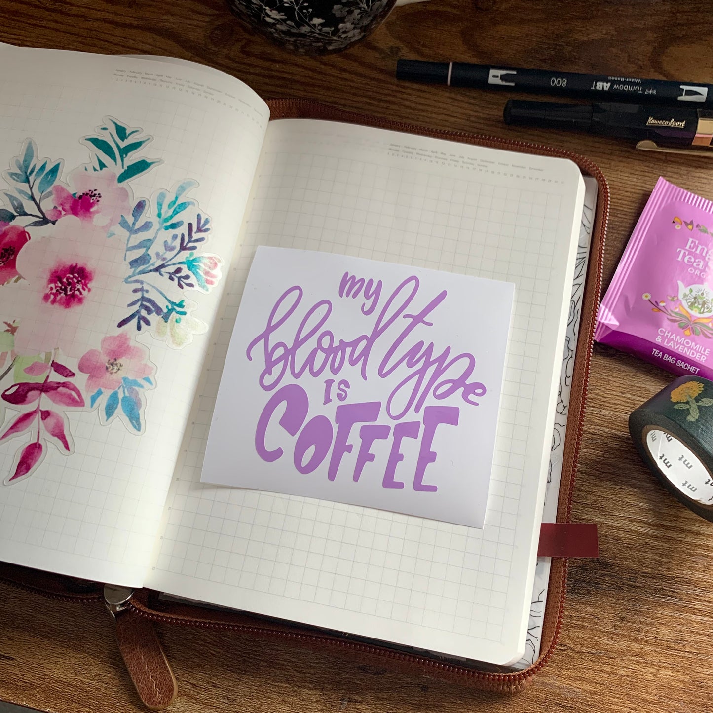 My Blood Type is Coffee Vinyl - Summer Sun Collection