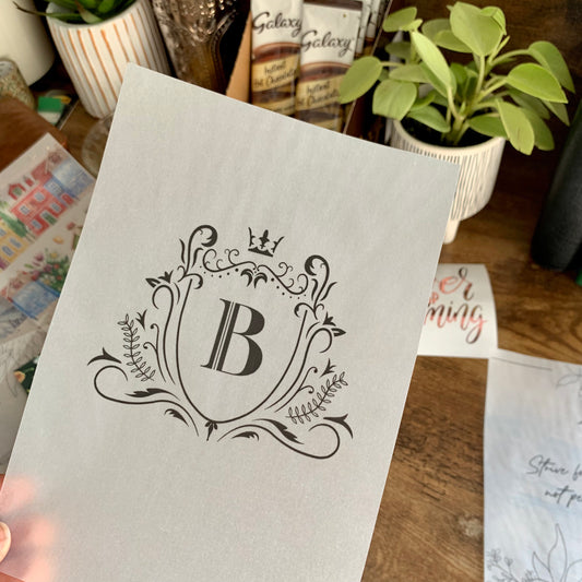 Custom Letter Monogram Vellum X Acetate Planner Dashboards - Royal Monogram