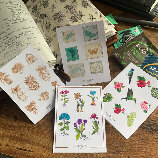 Vintage Humming Bird Collection Stickers