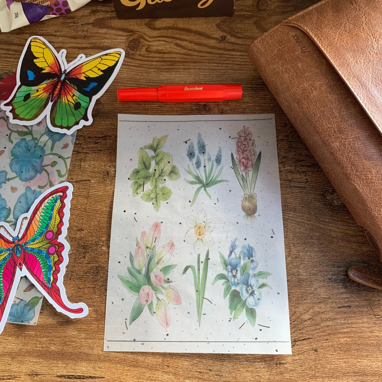 Foiled Rose Gold Vellum Botanical Plant Planner Dashboard - Frida
