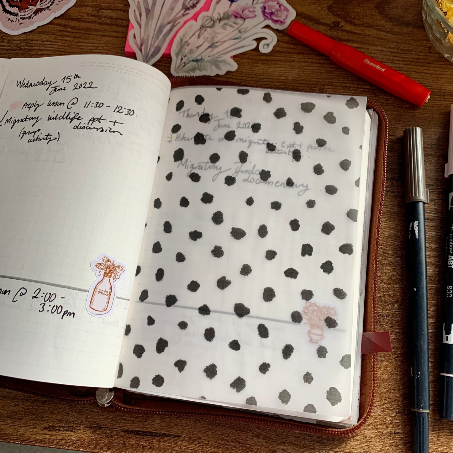 Modern Black Ink Blots Pattern Vellum X Acetate Planner Dashboard