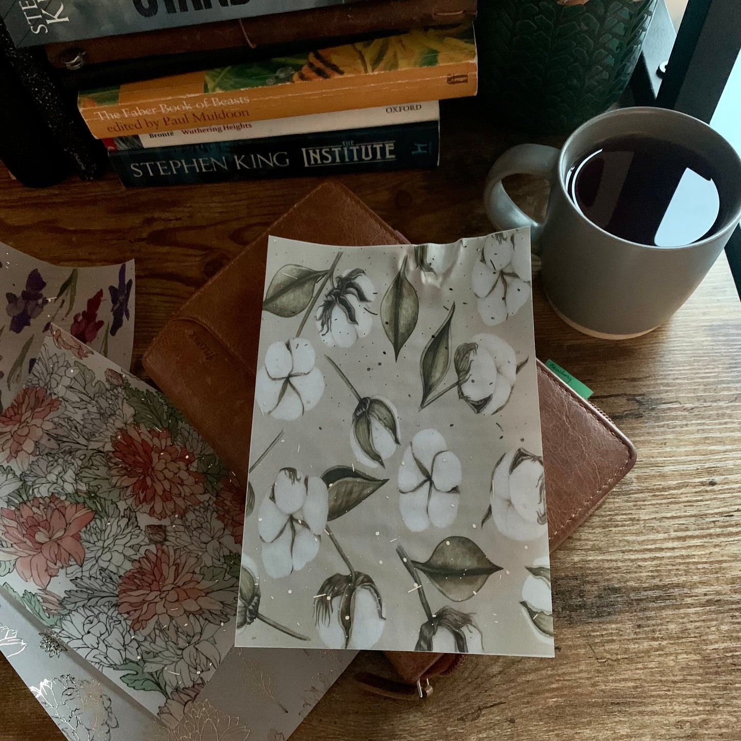 Silver Foiled Cotton Flowers Vellum Planner Dashboard- Floral Bliss Collection