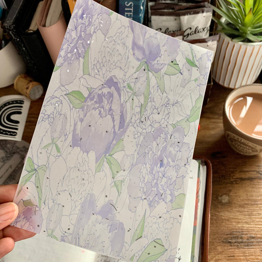 Peony Flowers Vellum Planner Dashboard- Winter Luxe Collection