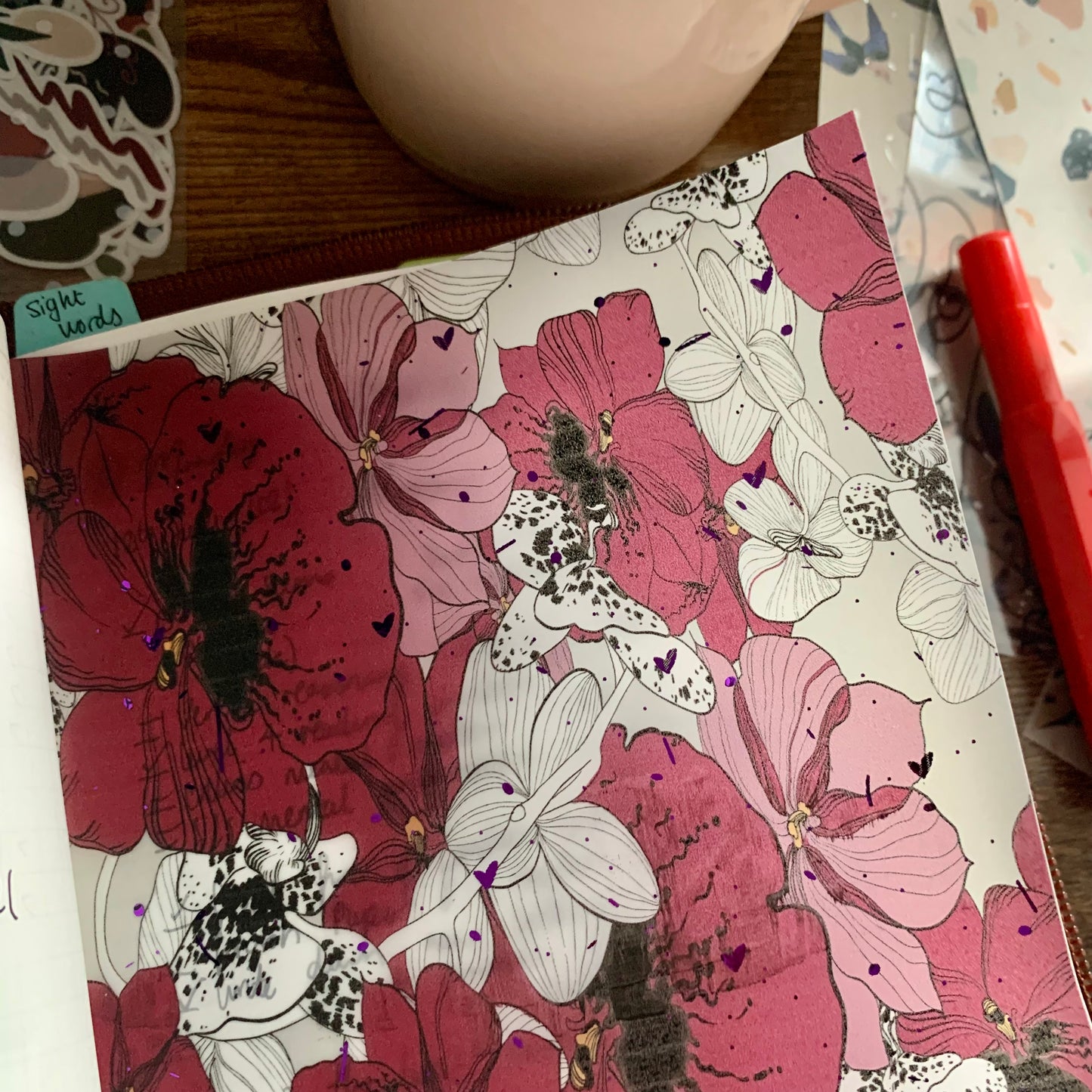 Foiled Orchid Vellum Planner Dashboard- Deep