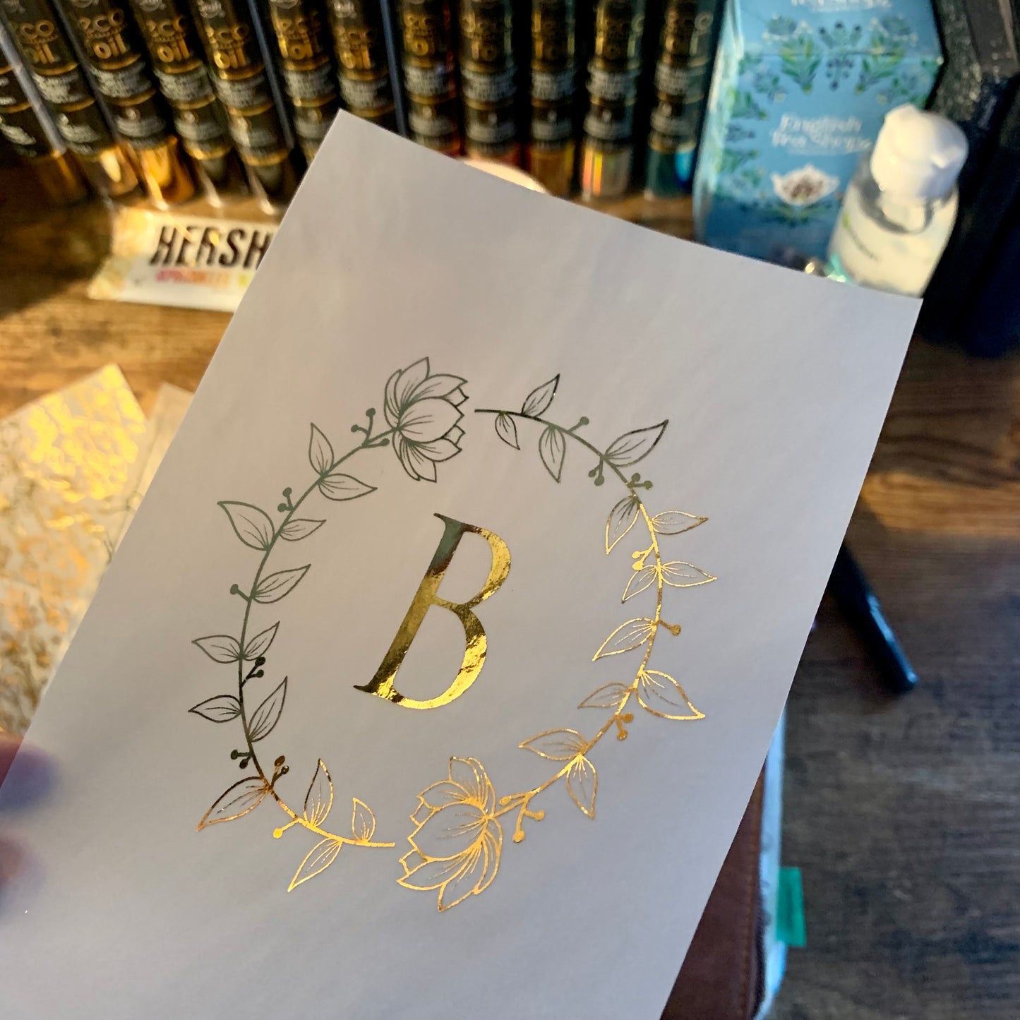Monogram Gold Foiled Floral Quote Vellum X Acetate Planner Dashboard - Golden Snow Collection