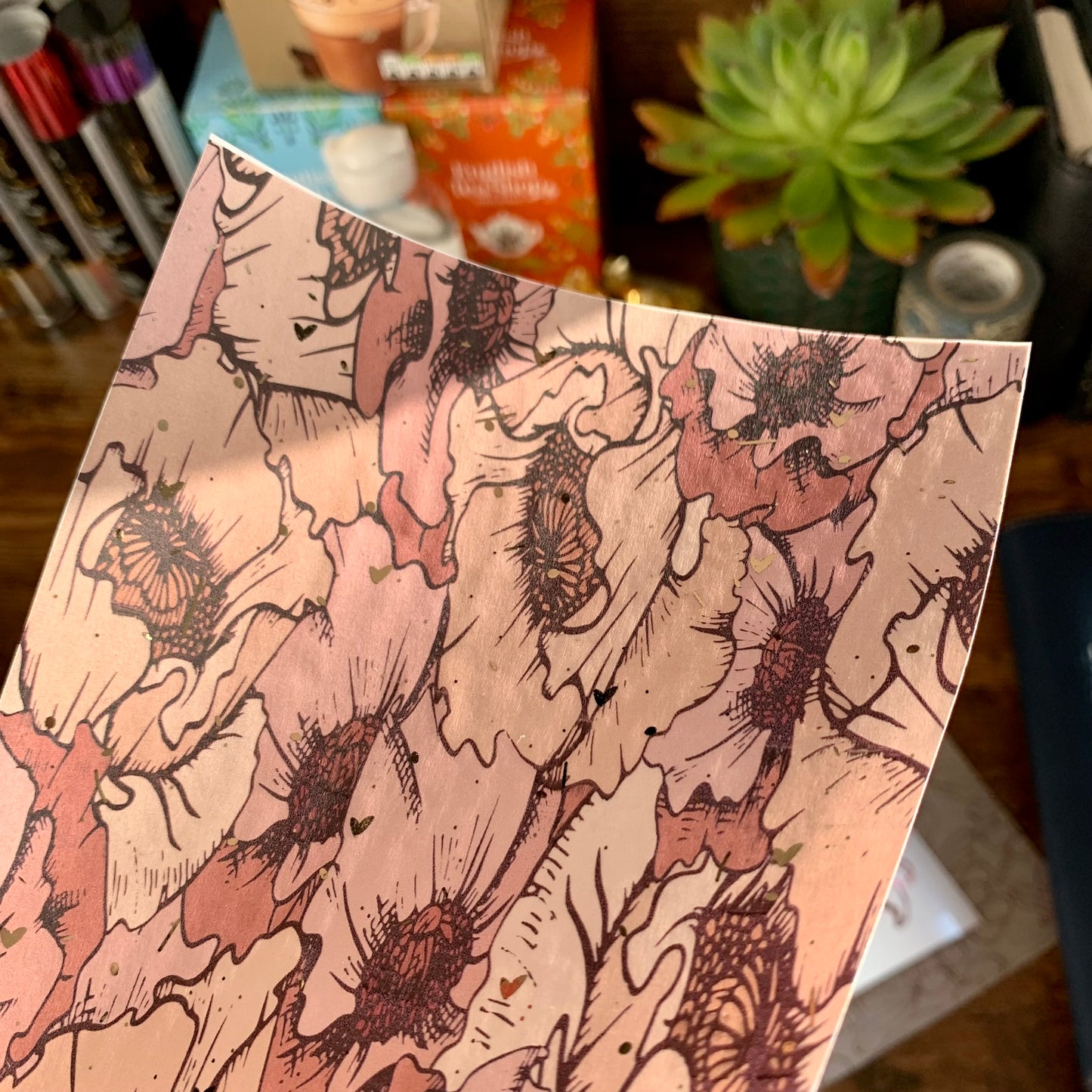 Poppy Love - Vellum Planner Dashboard - Rose Gold Foil