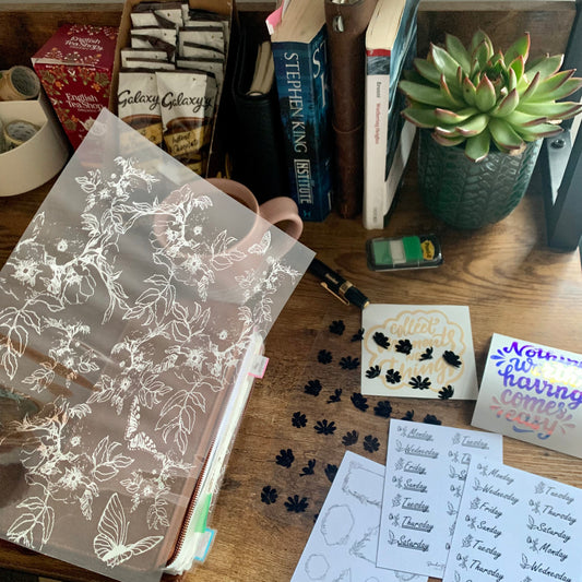 Silver Botanical Acetate Planner Dashboard - Blooming Branch