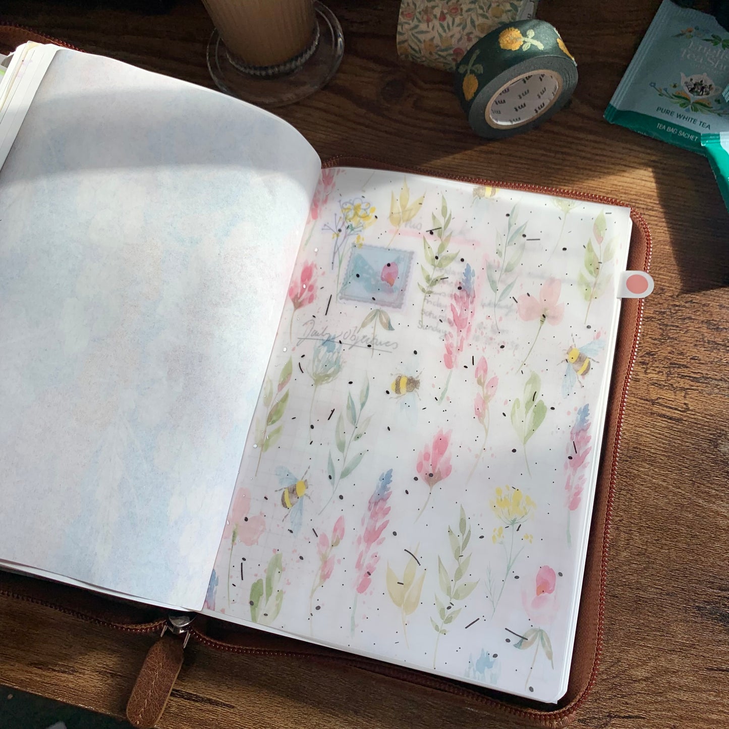 Silver Foiled Watercolour Bees & Flowers Planner Dashboard - Buzzing Bees