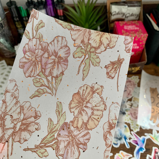 Pansies Floral - Vellum Planner Dashboard - Copper Foil - Sandy