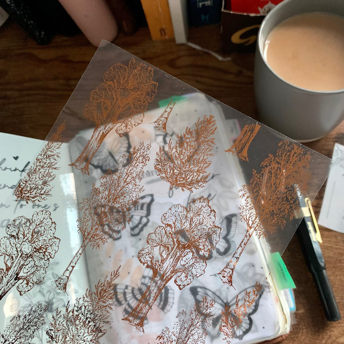 Foiled Fall Trees - Vellum X Acetate Planner Dashboard - After Dark