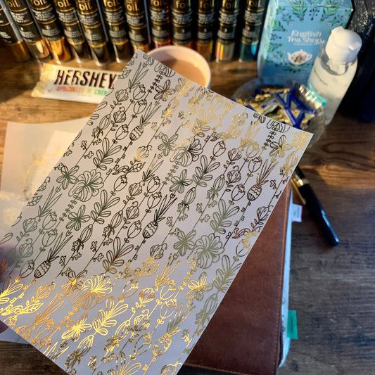 Gold Foiled Floral Vellum X Acetate Planner Dashboard - Golden Snow Collection - Hermione
