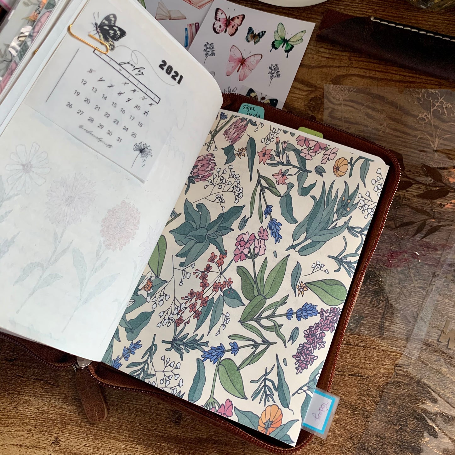 Printed Tomoe River Paper Planner Dashboards- Herb Escape 🌿