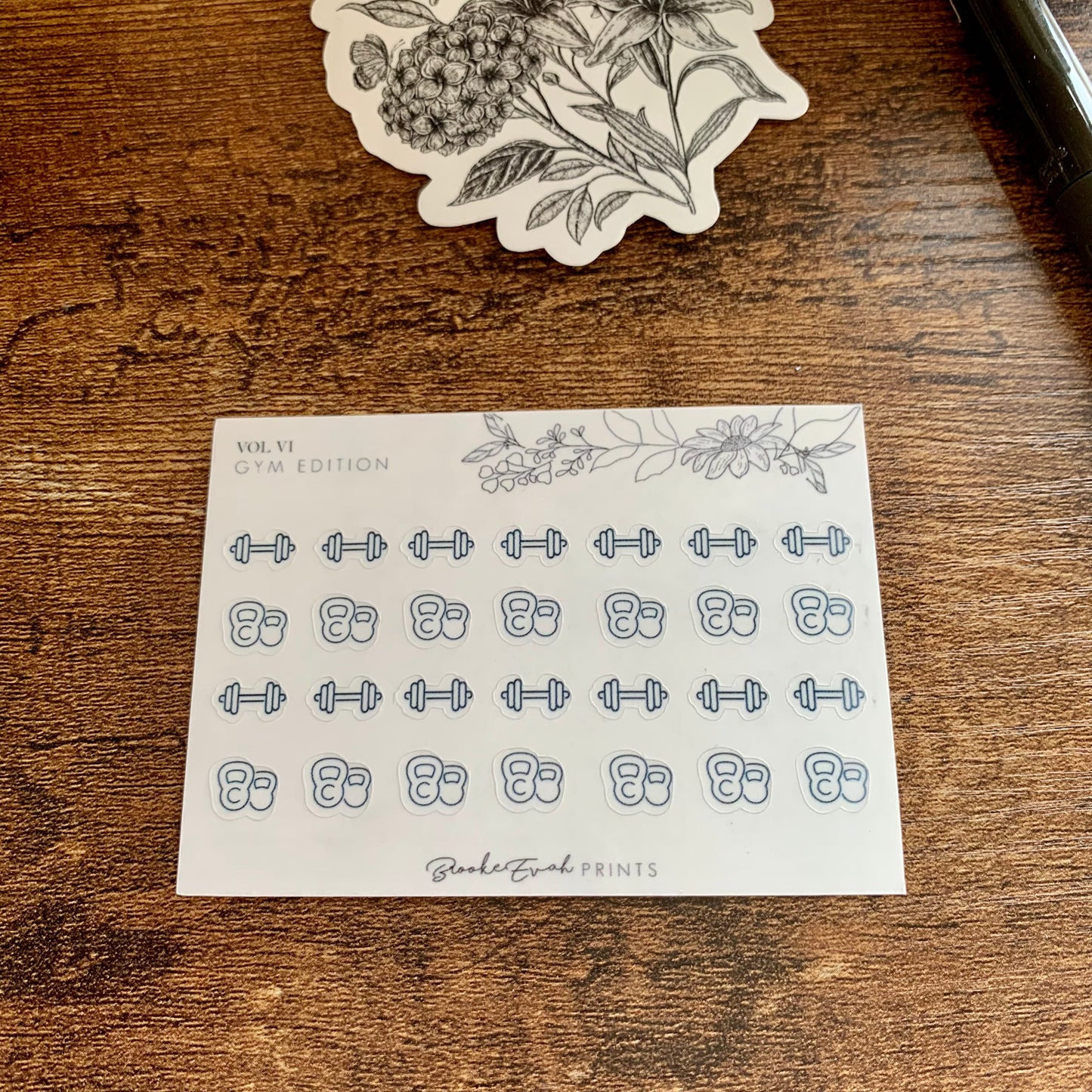 mini Minimal Gym Icon Stickers