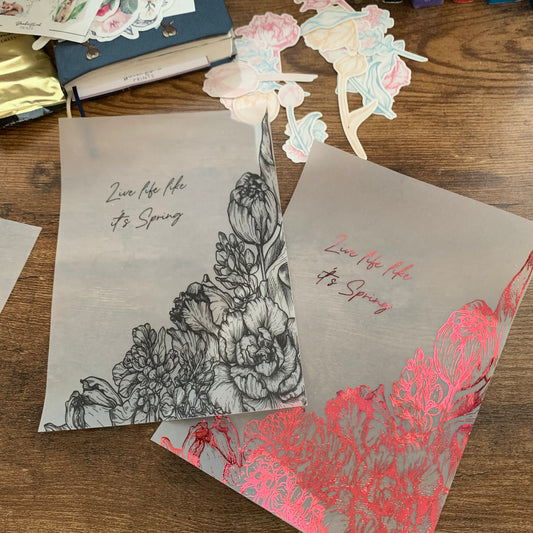 Live life like it’s Spring - Hand Made Foiled Vellum Planner Dashboard