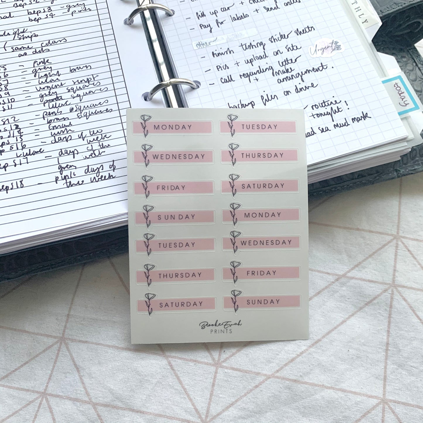 Transparent Day’s of the Week Stickers