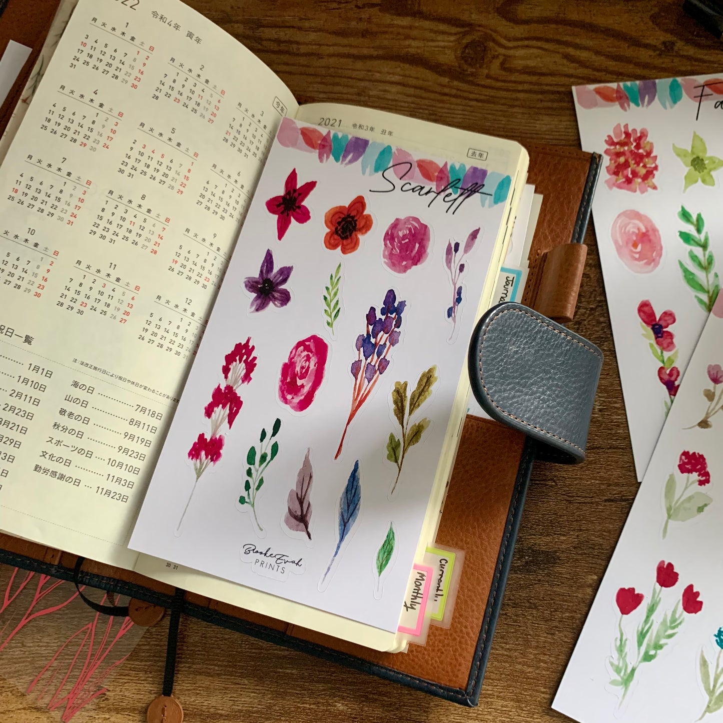 Inspired by nature - Floral Watercolour Stickers