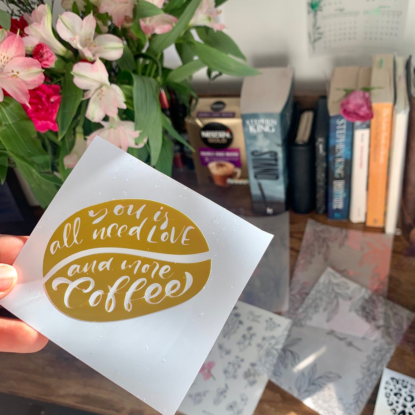 Coffee & Love Vinyl Decal Sticker - Floral Bliss II Collection