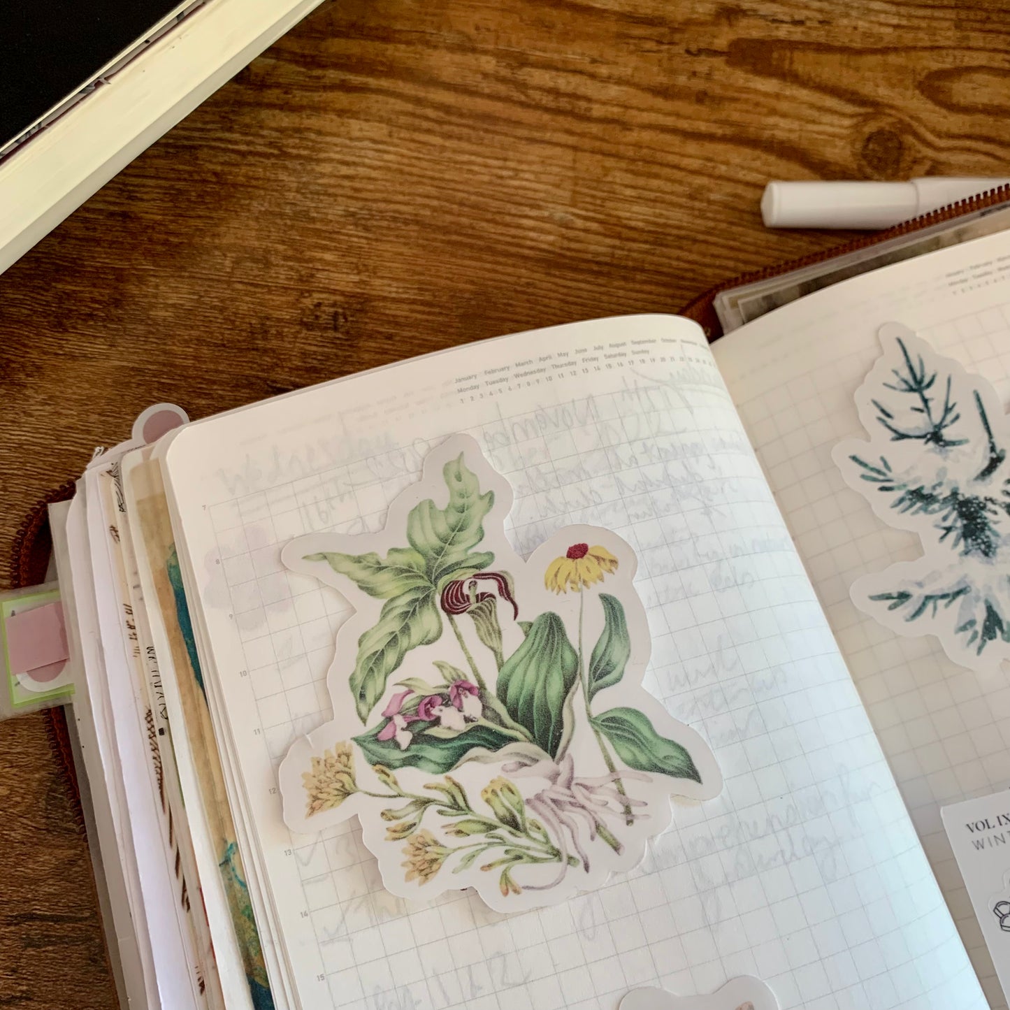 Watercolour Green Floral Bouquet Sticker Flake - Ophelia