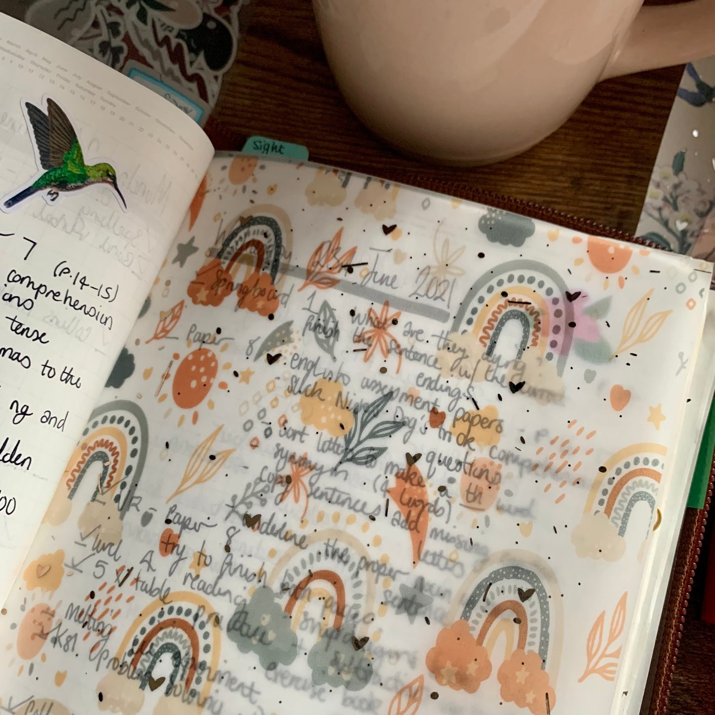 Foiled Rainbow Vellum Planner Dashboard- Happy