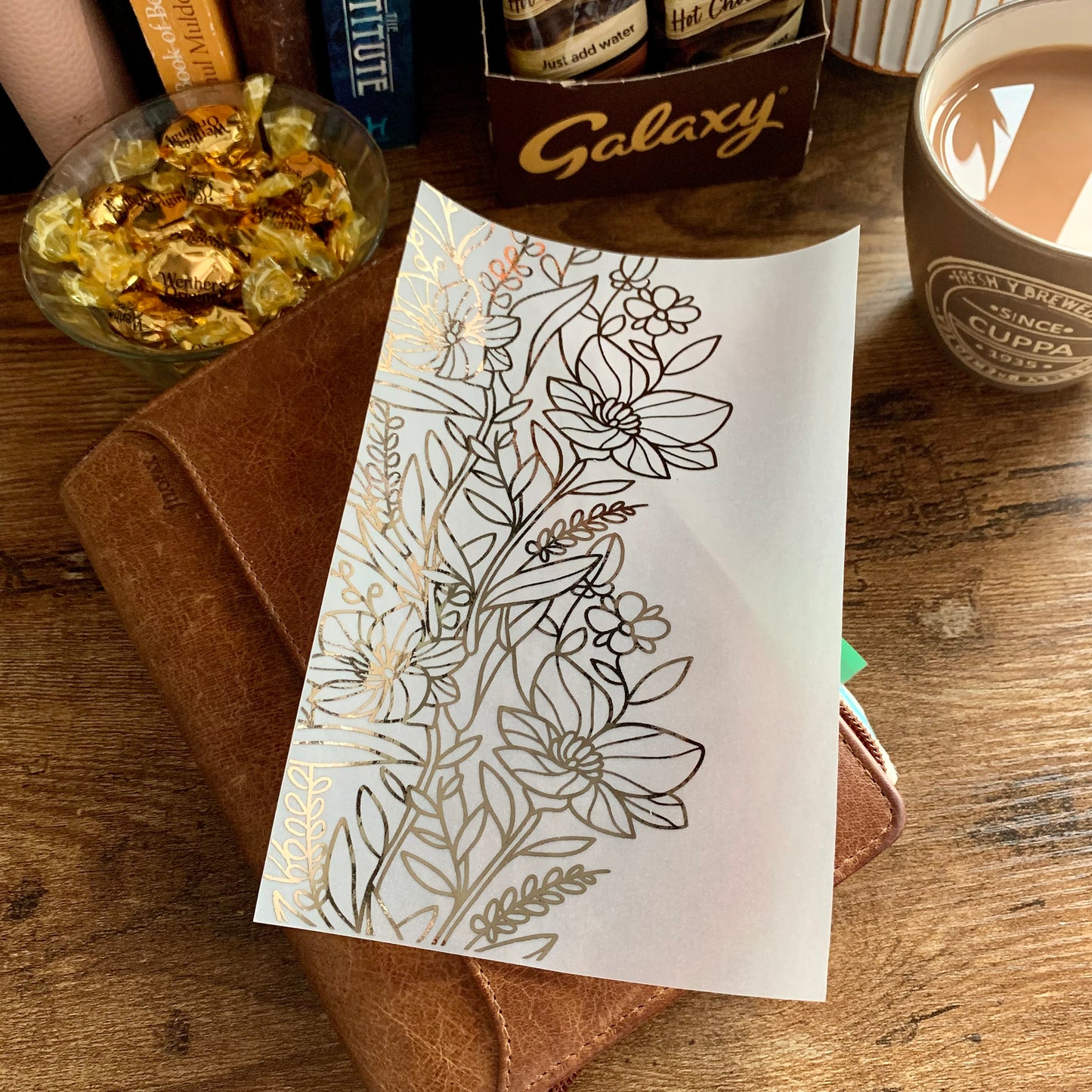 Rose Gold Floral Vellum Planner Dashboard - Juliet Deluxe - Winter Luxe Collection
