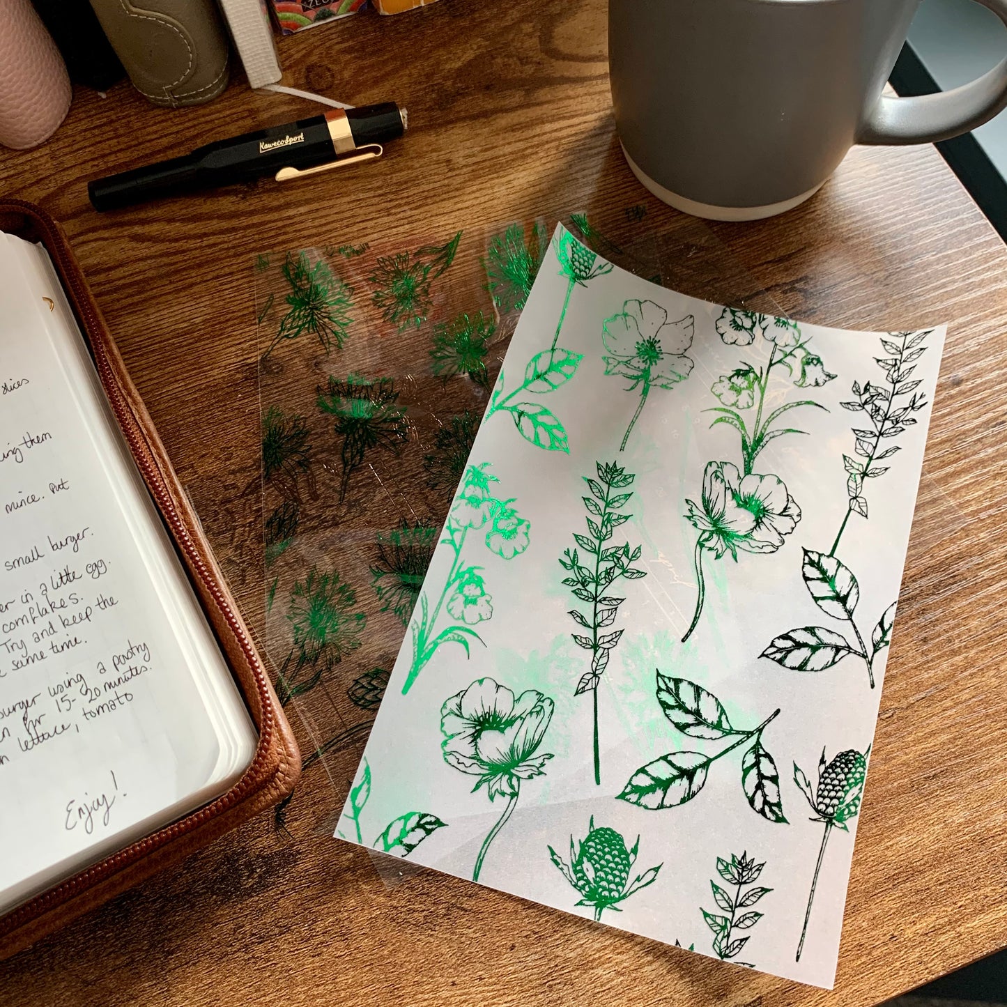 Printed Vellum X Acetate Planner Dashboard- Amelia Emerald