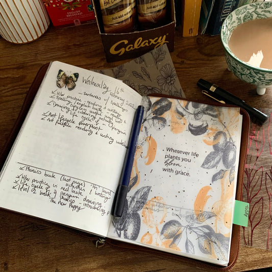 Rose Gold Foiled Fruit & Flower Vellum Planner Dashboard- Bloom with Grace