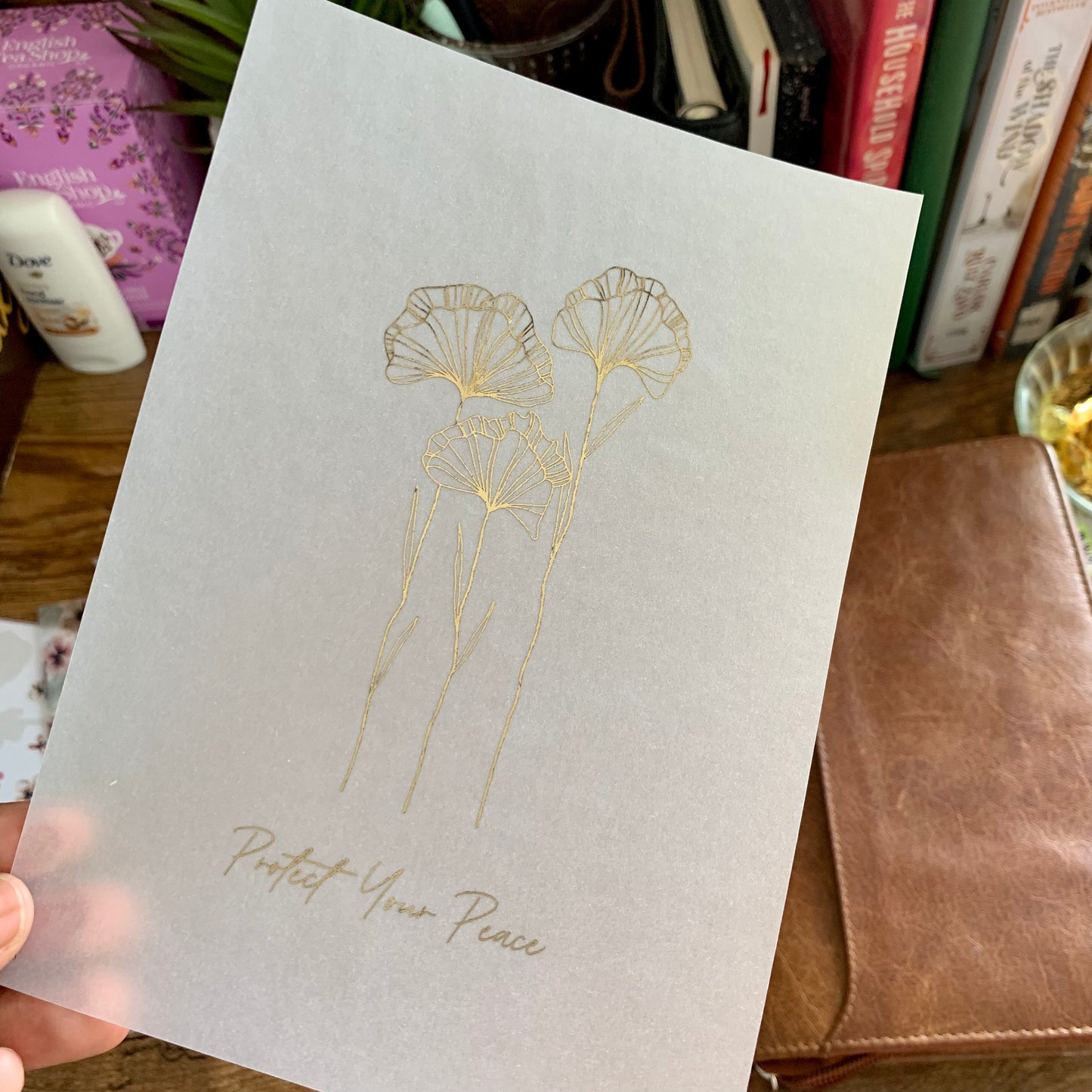 Rose Gold Foiled Quote • Vellum X Acetate Planner Dashboards - Protect Your Peace
