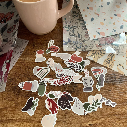 Abstract Shapes & Rainbows Sticker Flakes - Pack of 30