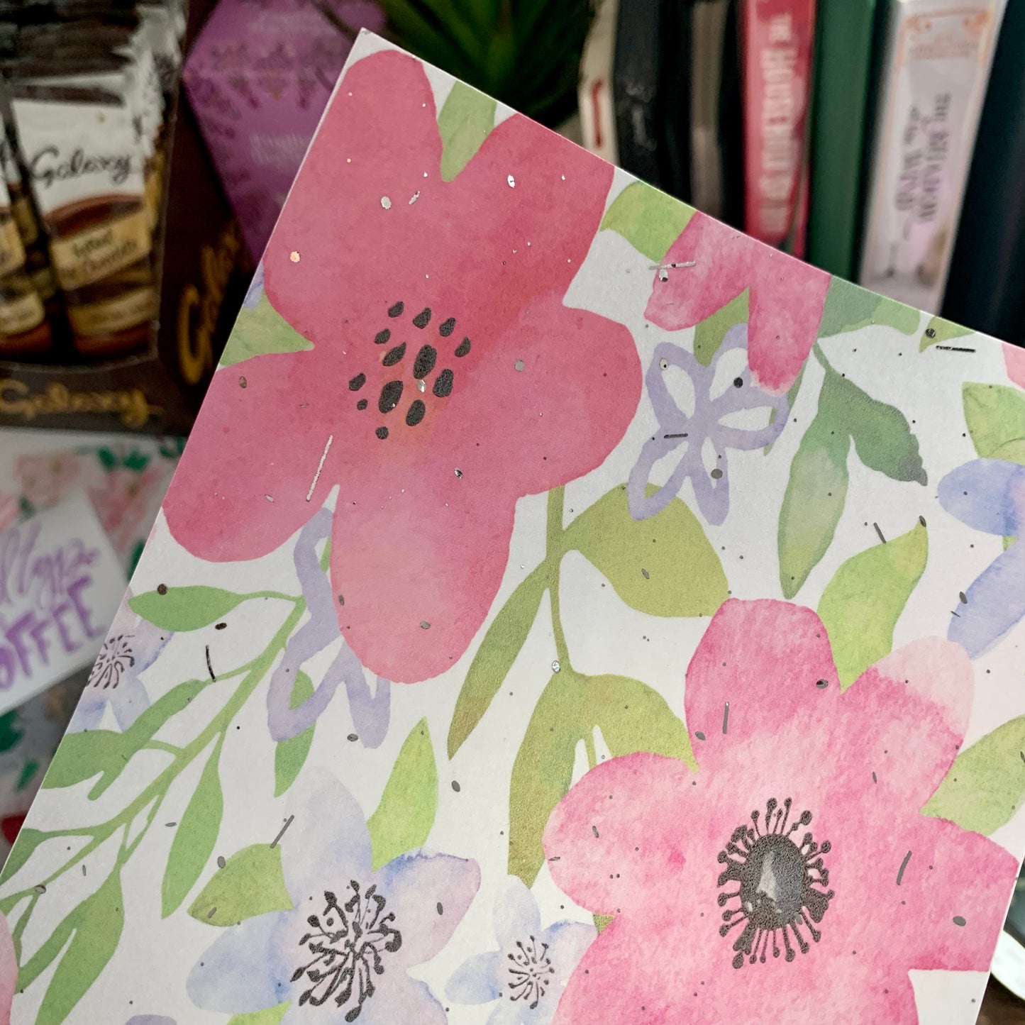 Pink Watercolour Florals with Silver Foil - Vellum Planner Dashboard - Clarissa