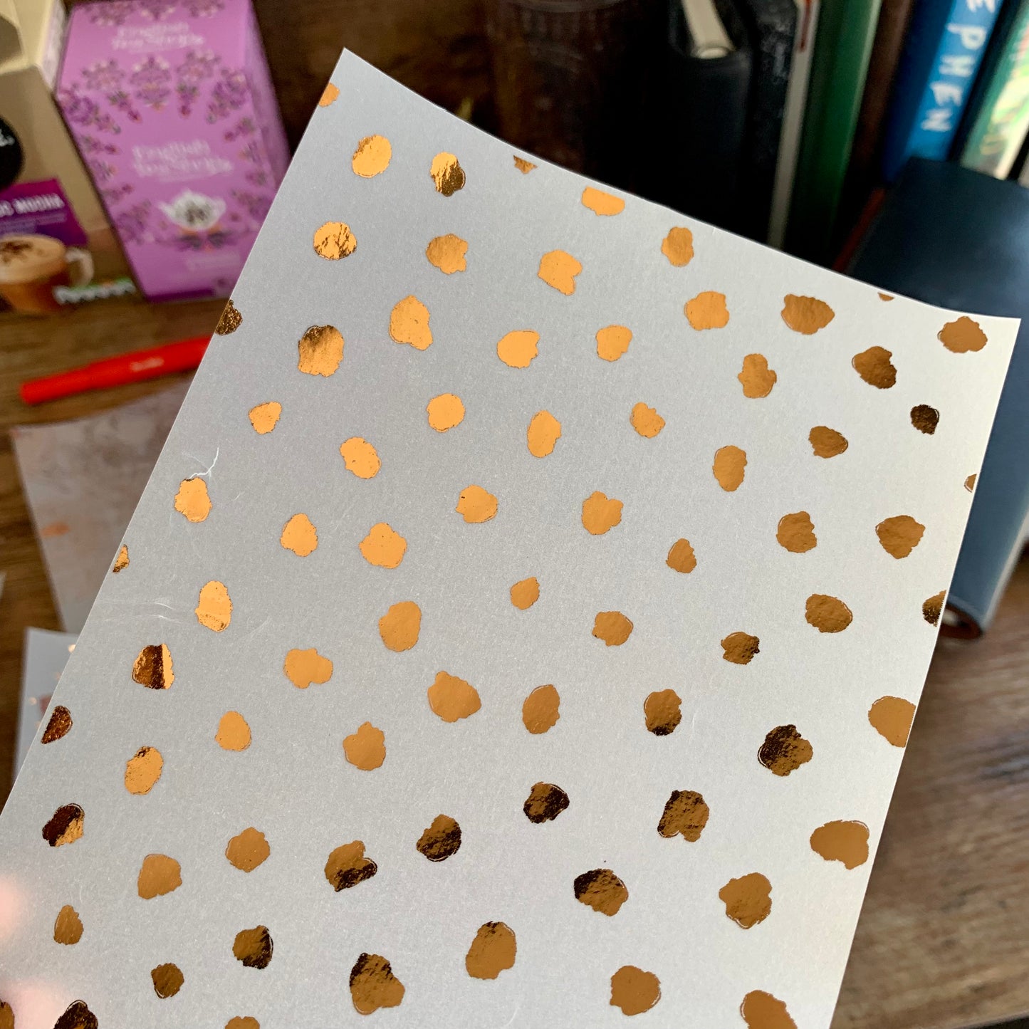 Copper Foiled Abstract Dots Vellum X Acetate Planner Dashboard - Dotty II
