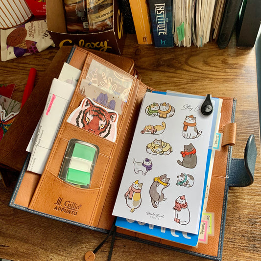 Cute Hand drawn Cat Stickers - Stay Cozy