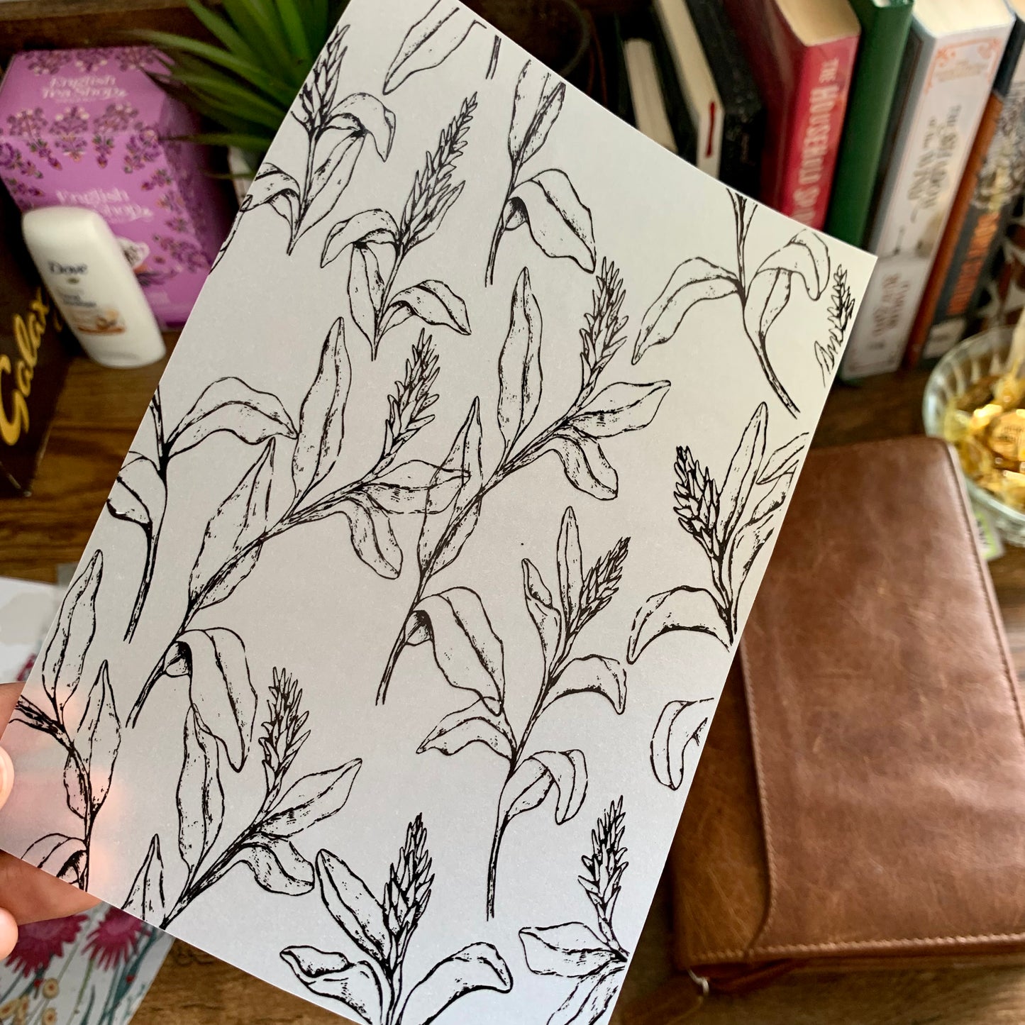 Black Foiled Botanical Leaves • Vellum X Acetate Planner Dashboards - Ginger