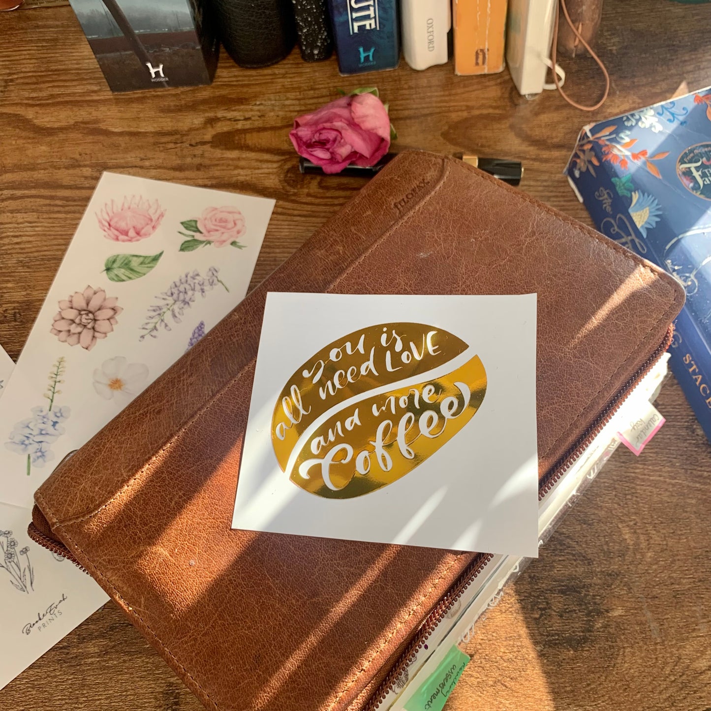 Coffee & Love Vinyl Decal Sticker - Floral Bliss II Collection