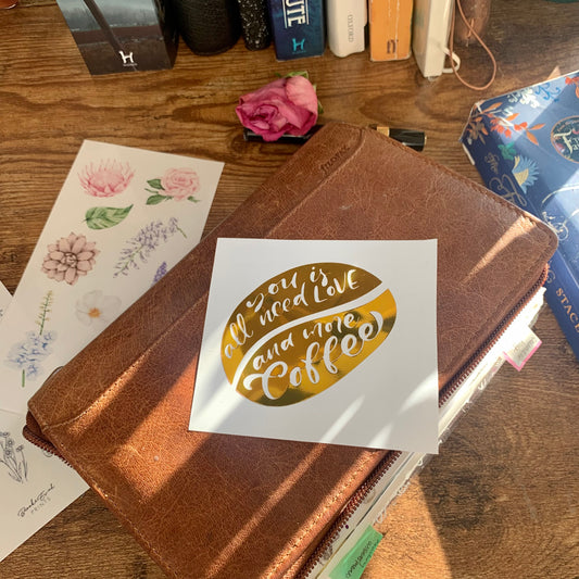 Coffee & Love Vinyl Decal Sticker - Floral Bliss II Collection