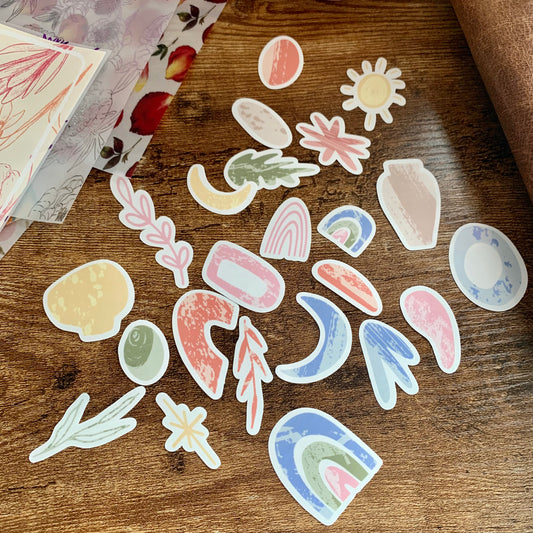 Abstract Shapes & Rainbows Sticker Flakes V2- Pack of 23