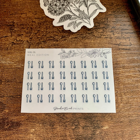 mini Minimal Meal Icon Stickers