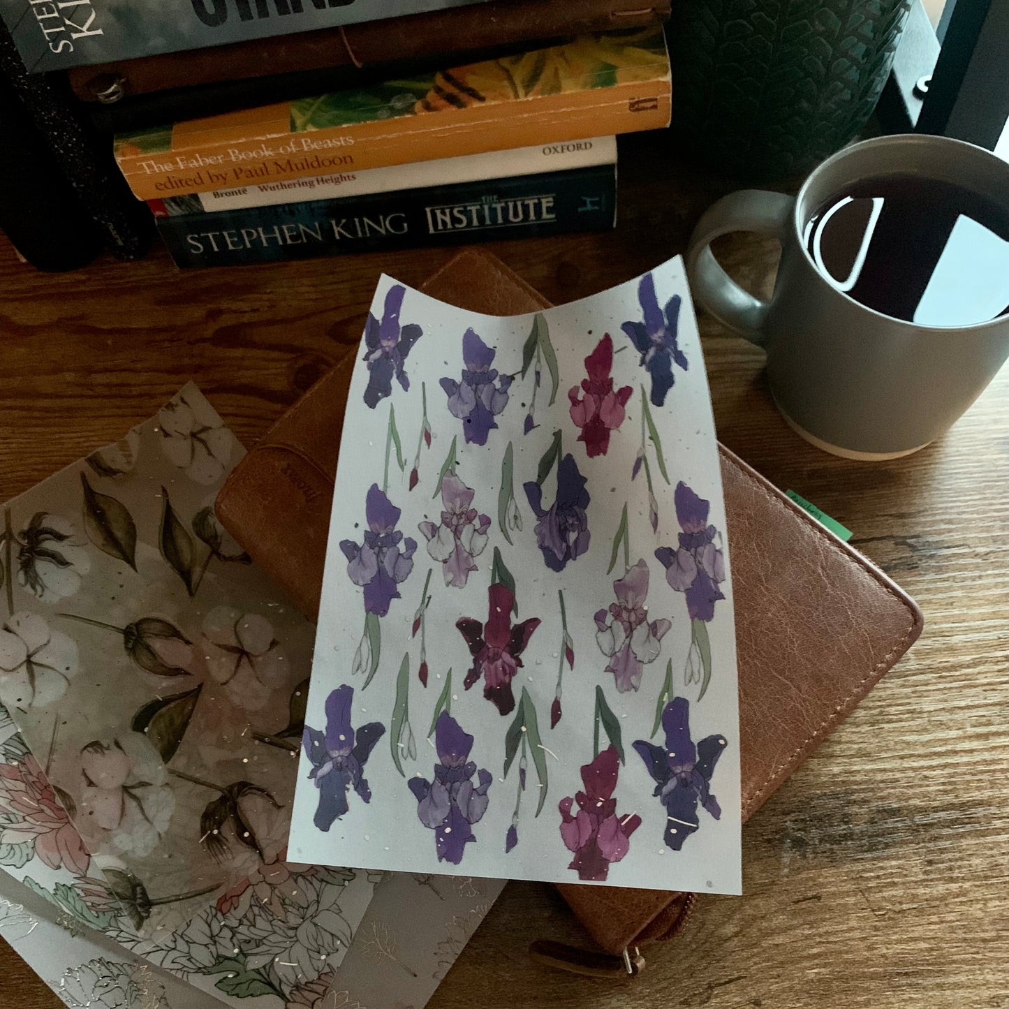 Silver Foiled flower Vellum Planner Dashboard- Iris