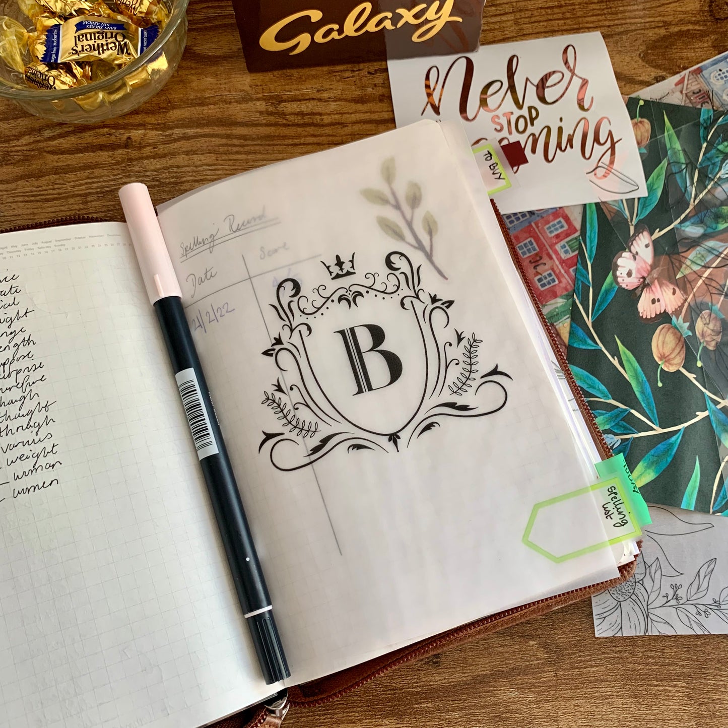 Custom Letter Monogram Vellum X Acetate Planner Dashboards - Royal Monogram