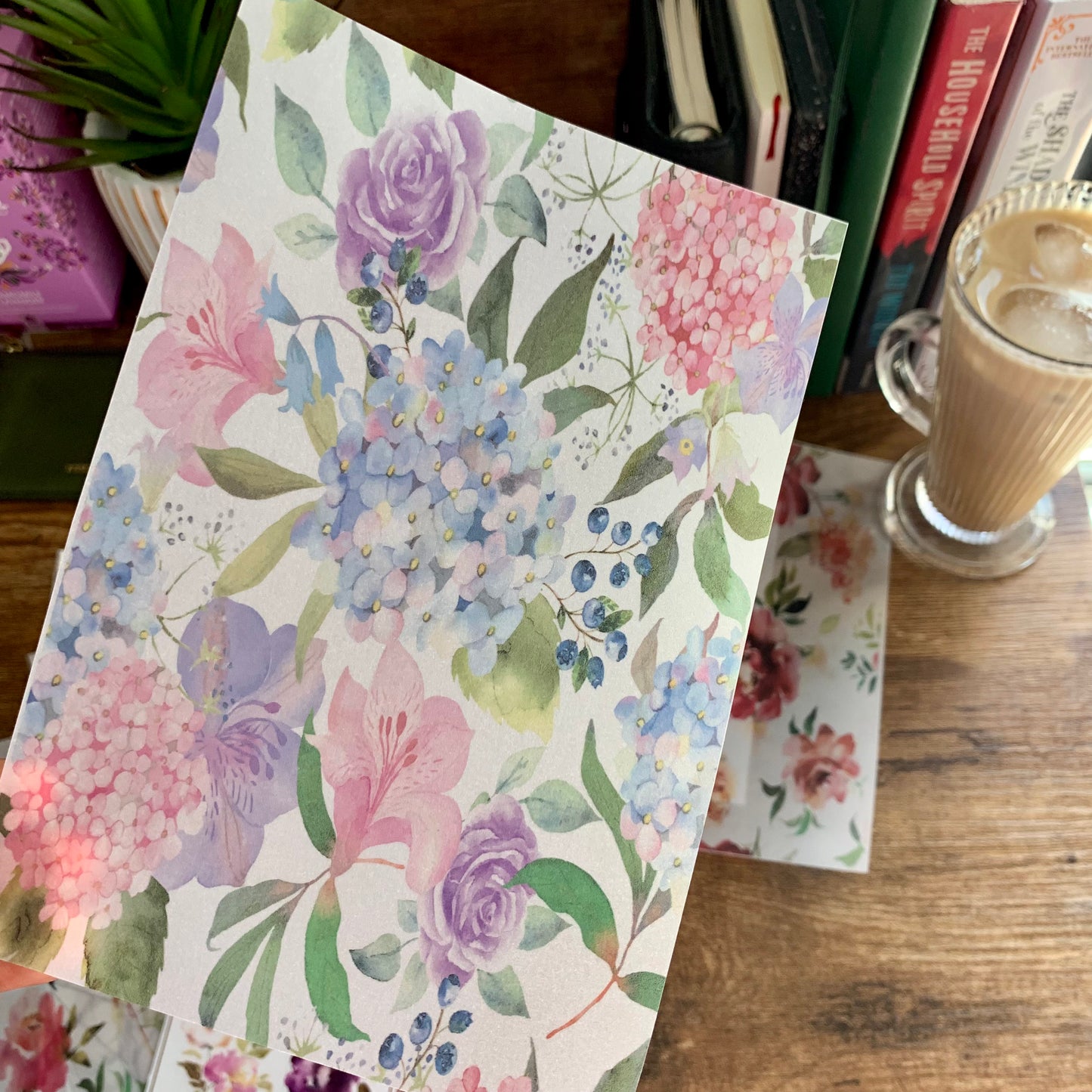 Watercolour Flowers & Berry Pattern - Vellum Planner Dashboard - Blueberry Haven