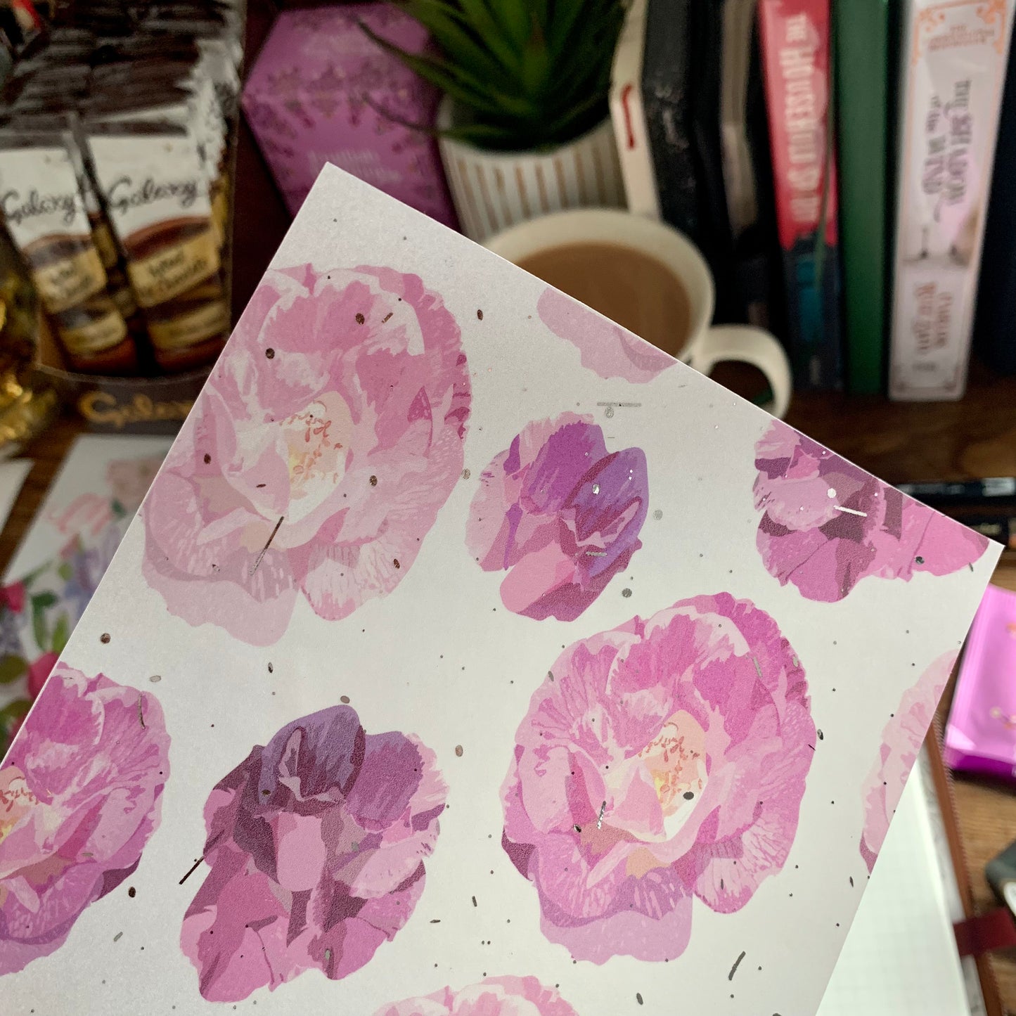 Lilac Watercolour Florals with Silver Foil - Vellum Planner Dashboard - Crushed Velvet