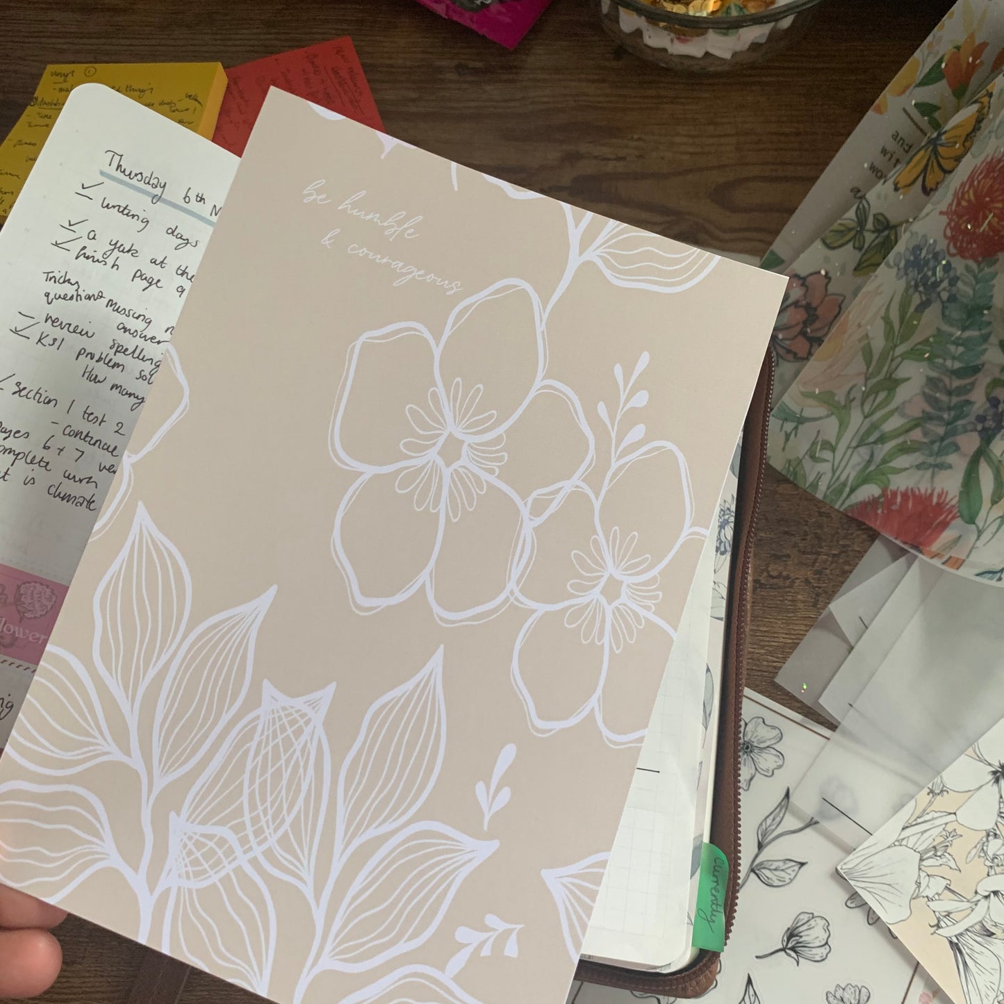 Printed Tomoe River Planner Dashboard- Be humble & Courageous