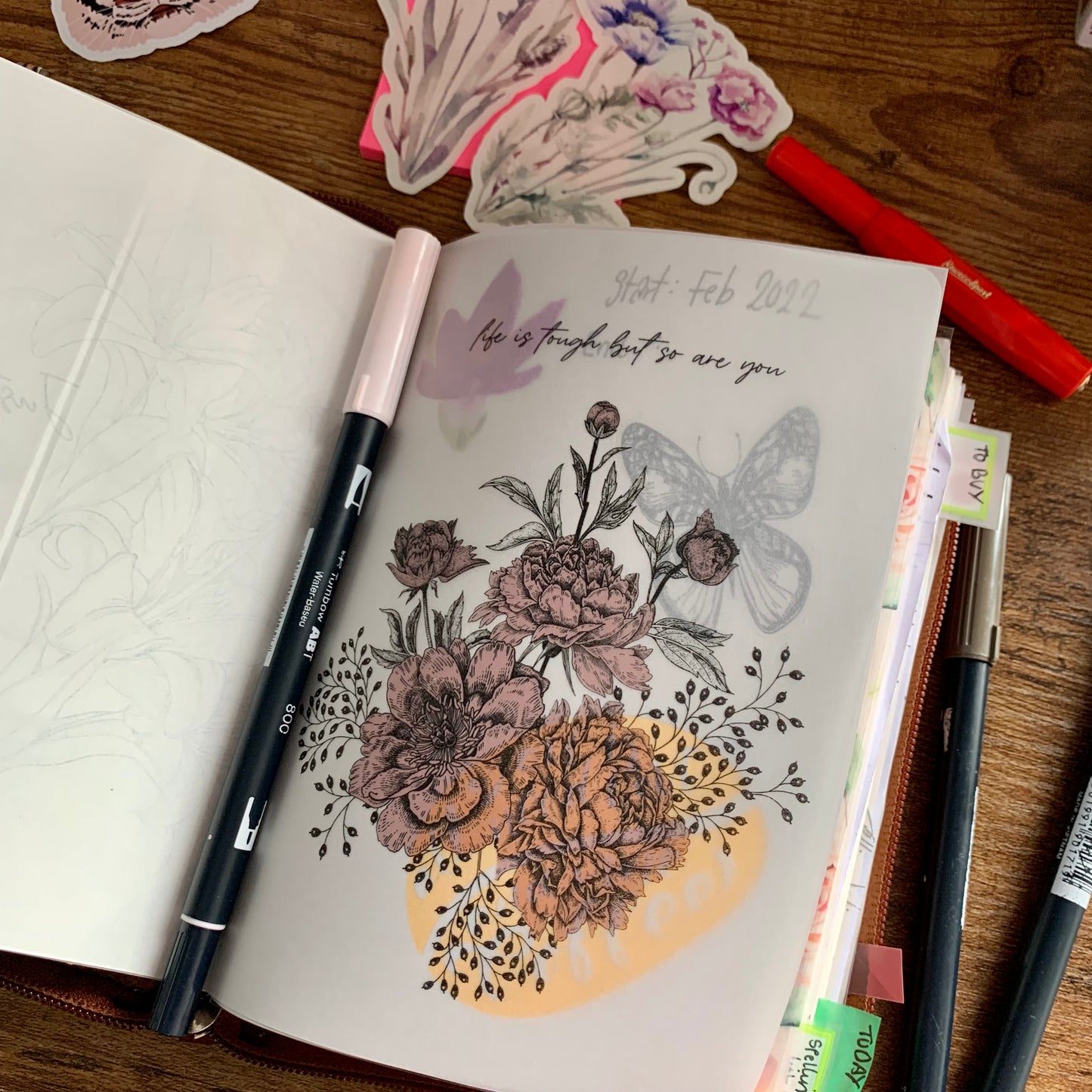 Life is tough but so are you quote - Vellum Planner Dashboard
